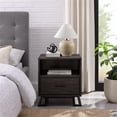 thumbnail image 6 of 20" Contemporary Metal and Wood Night Stand with One-Drawer - Charcoal, 6 of 7
