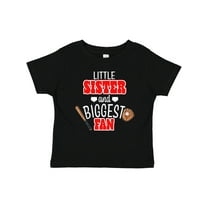Inktastic Little Sister and Biggest Fan Baseball Glove and Bat Girls Baby T-Shirt