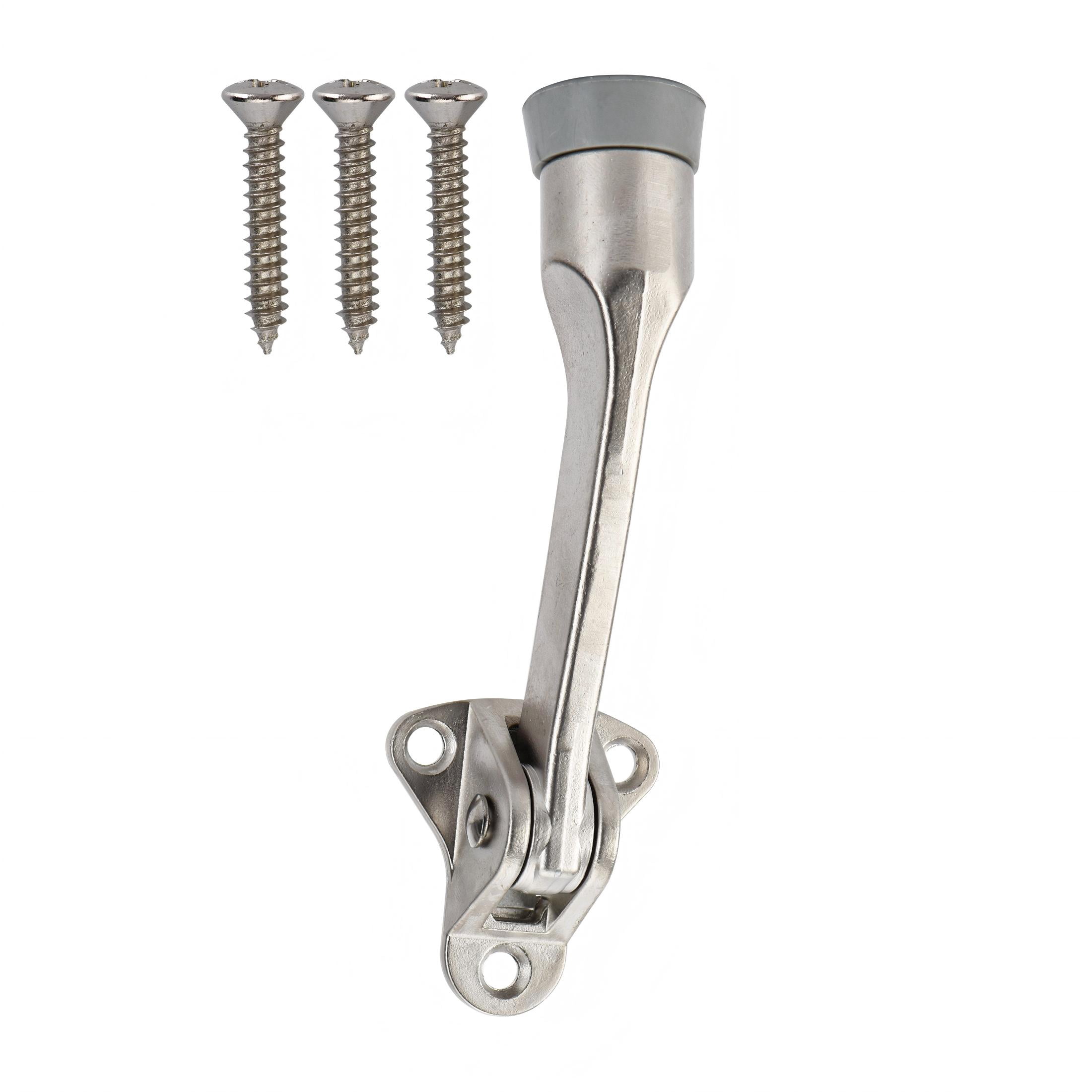 Hyper Tough Kickdown Doorstop, Satin Nickel, 3 Pack