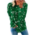 thumbnail image 2 of Sudadera con capucha KIHOUT navideña de talla grande para mujer, informal, de cuello redondo, manga larga, estampada, a la moda, sin capucha, 2 of 5