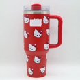 thumbnail image 1 of MINISO Hello Kitty Tasse Isolée en Acier Inoxydable avec Poignée Paille Grande Capacité Thermos Boissons Coca Tasse à Café, 1 of 5