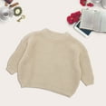 thumbnail image 4 of Generic Baby Girl Boy Solid Knit Cotton Sweater Blouse Pullover Sweatshirt Warm Crewneck Long Sleeve Top Fall Winter Clothes for Toddler(9-12 Months,Coffee), 4 of 4