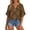 Brown, variant on Plcasen Womens 3/4 Sleeve V Neck Bohemian Peasant Blouses Casual Loose Fit Tunic Tops
