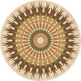 thumbnail image 1 of Ahgly Company Indoor Round Patterned Khaki Gold Area Rugs, 8' Round, 1 of 6