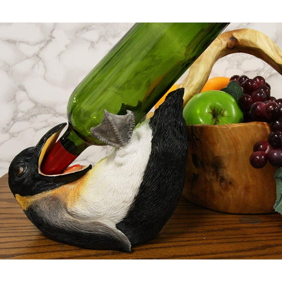 South Pole Acrobatic Drunken Tuxedo Emperor Penguin Wine Bottle Holder 8.5"L
