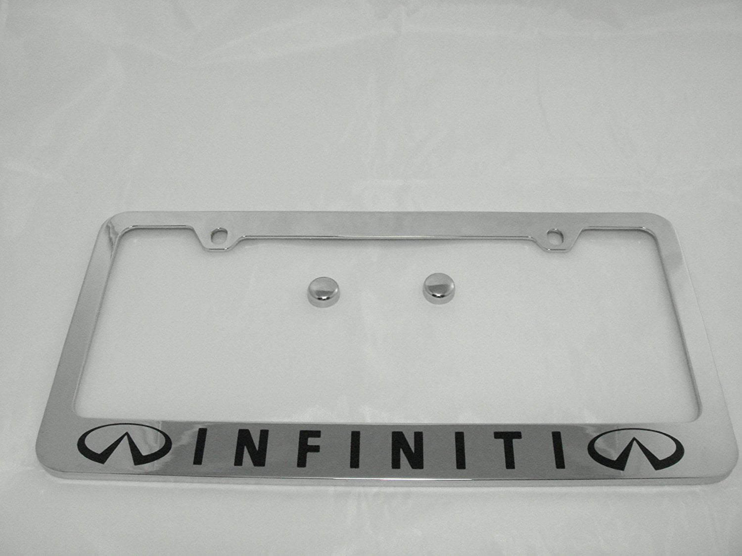 Infiniti Chrome License Plate Frame w/ Caps, By None