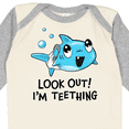 thumbnail image 4 of Inktastic Look out I'm teething- cute shark Boys or Girls Long Sleeve Baby Bodysuit, 4 of 5