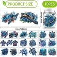 thumbnail image 2 of 10 hojas de pegatinas de transferencia UV DTF de animales del océano para tazas, tortugas marinas en tonos azules, calcomanías de transferencia para frotar, 2 of 9