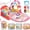 Pink, variant on Caunedy 2 in 1 Baby Gym Playmat with Music,5 Sensory Montessori Toys & Tummy Time Mirror,Newborn Gift for Infants 0-12 Months