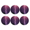 thumbnail image 2 of Balery 6 Pcs Thunderstorm Violet Purpleleather Coasters Set, Drink Table Cup Coasters For Living Room Kitchen Coffee Decor, 2 of 9