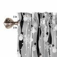 thumbnail image 5 of Christmas Winter Snowman Kitchen Curtains and Valances Set, Snowflakes Black Gray Striped Rod Pocket Window Valance 18 Inch Window Curtain Panels for Living Room Bedroom Laundry, 27.5x36in, 3 Pieces, 5 of 7