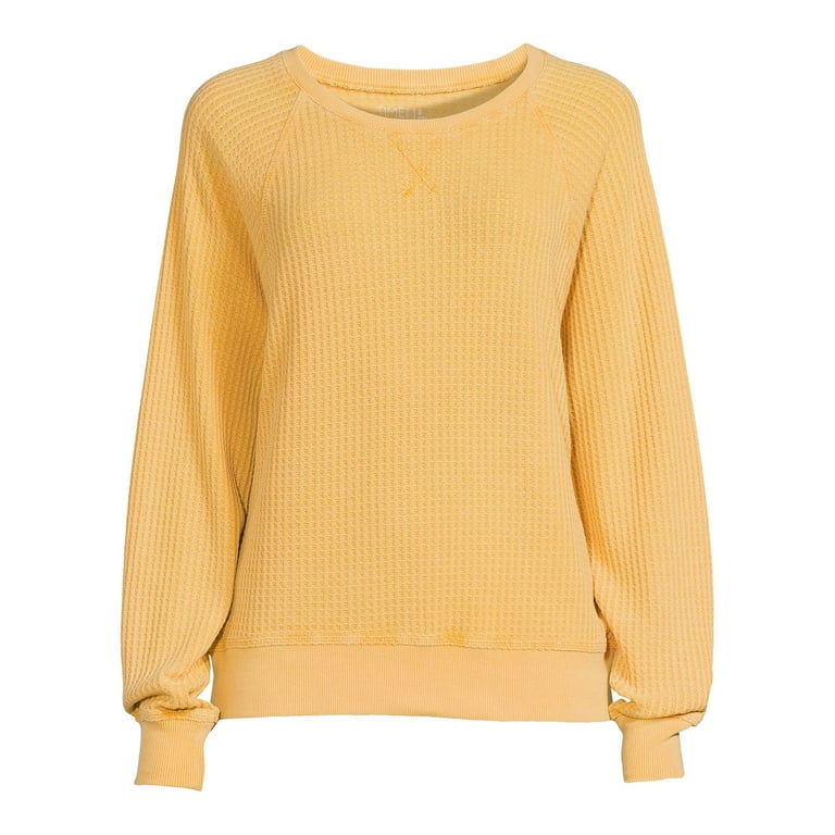 Women's Roll-Trim Waffle Pullover Sweater