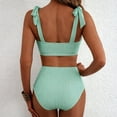 thumbnail image 4 of Women's Tie Shoulder Bikini Sets 2 Piece Swimsuits High Waisted Bathing Suits Green XL, 4 of 4