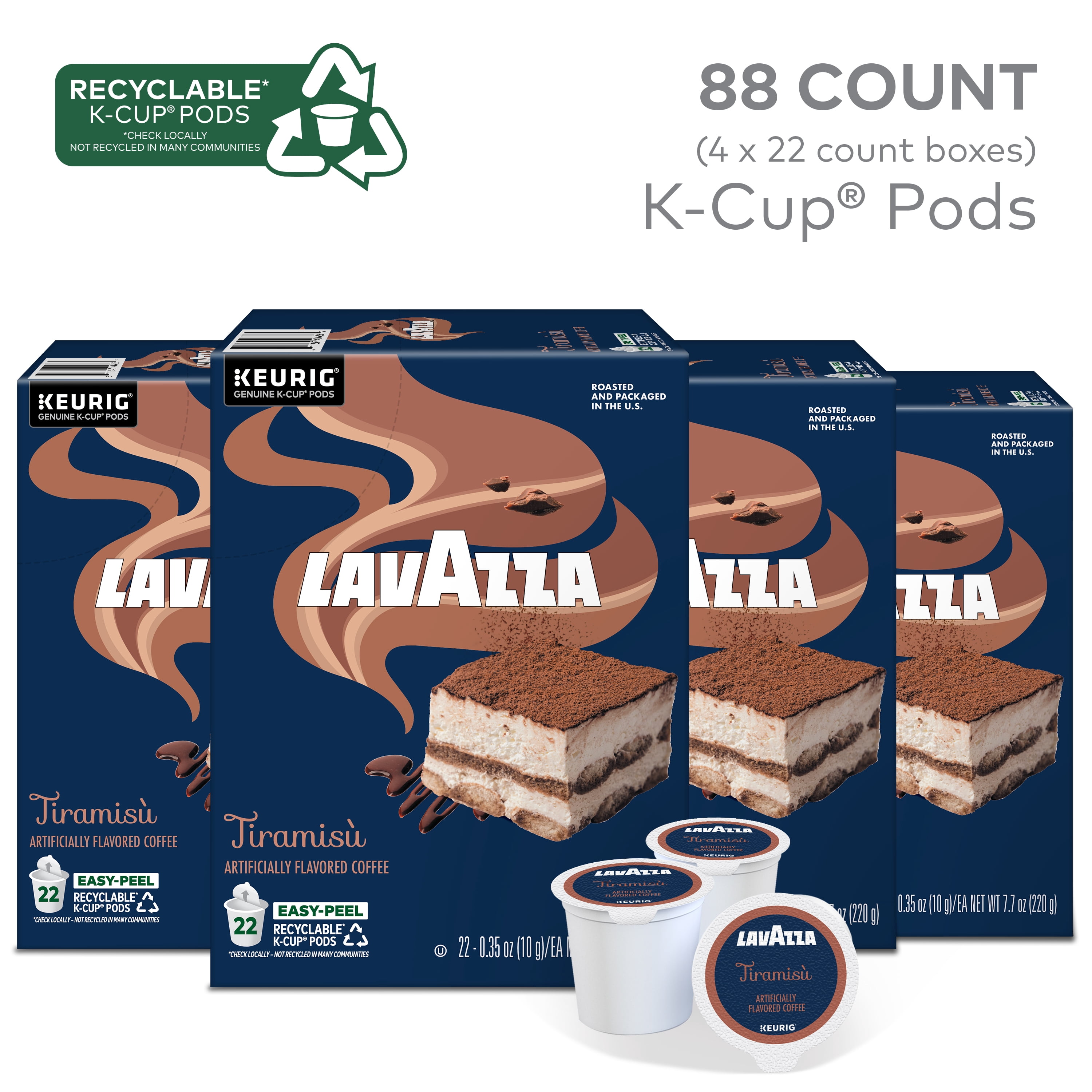 Lavazza Tiramisu Keurig K-Cup® Pods, Light-Medium Roast, 100% Arabica (88 Pods)