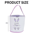 thumbnail image 2 of Cestas de conejito de Pascua, lindas bolsas de lona de algodón personalizadas, cestas para regalos de Pascua, color rosa y blanco, 2 of 5