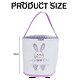 thumbnail image 2 of Cestas de conejito de Pascua, lindas bolsas de lona de algodón personalizadas, cestas para regalos de Pascua, color rosa y blanco, 2 of 5
