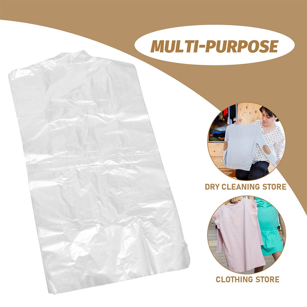 FONDOTIN Clear Plastic Clothes Storage Bags 40pcs Lightweight Portable Garment Covers for Dust and Organization