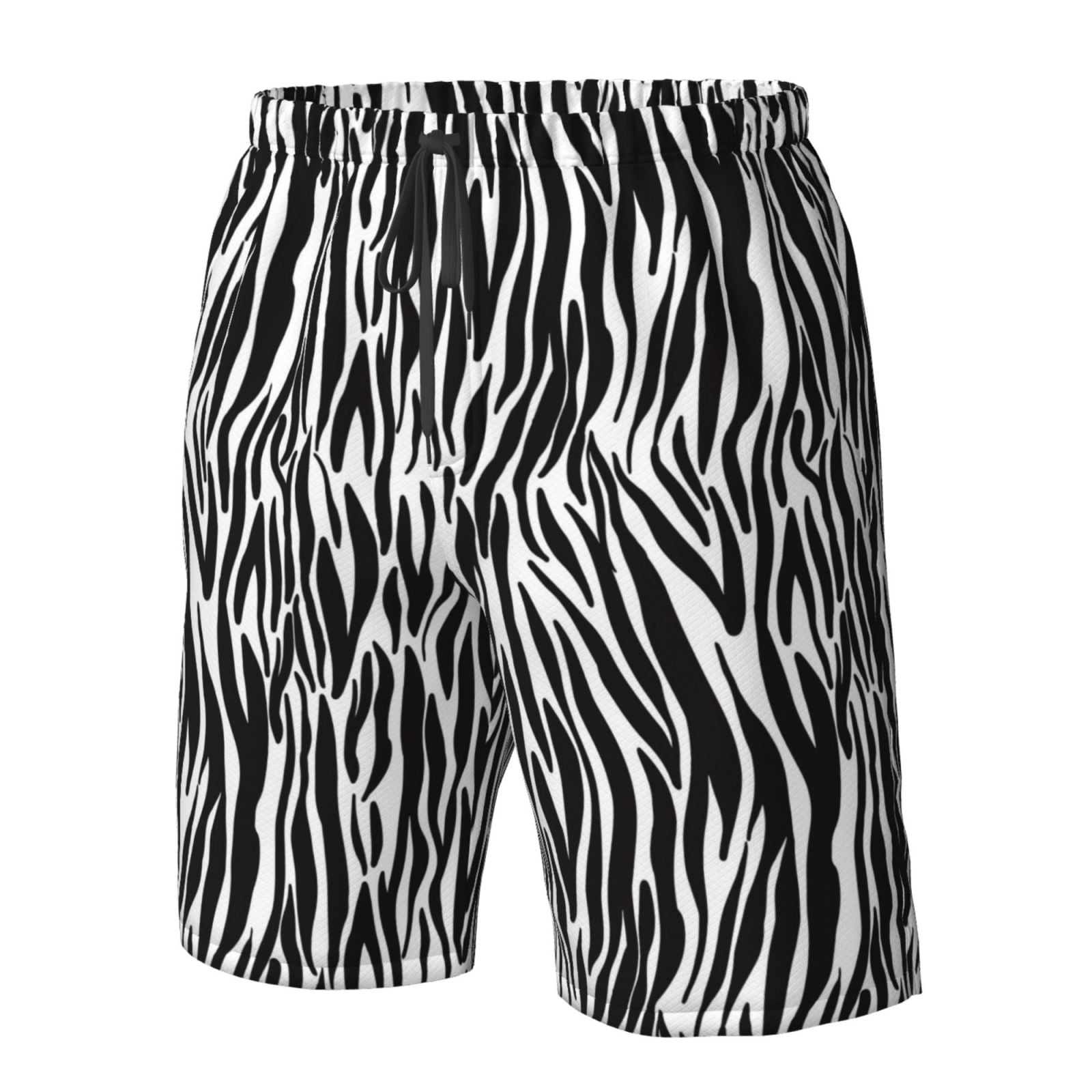 Vsdgher Zebra Men's Beach Shorts, Surfing shorts, Swim trunks, Quick Dry Swim Trunks for Surfing Beach Fun -Large