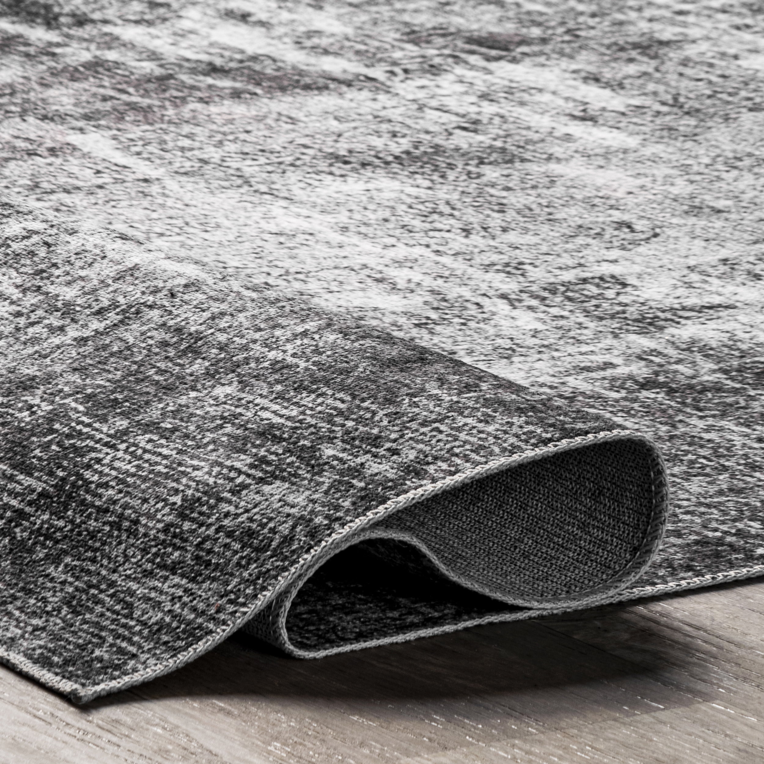 nuLOOM Corinna Modern Abstract Machine Washable Area Rug, 8' x 10', Charcoal