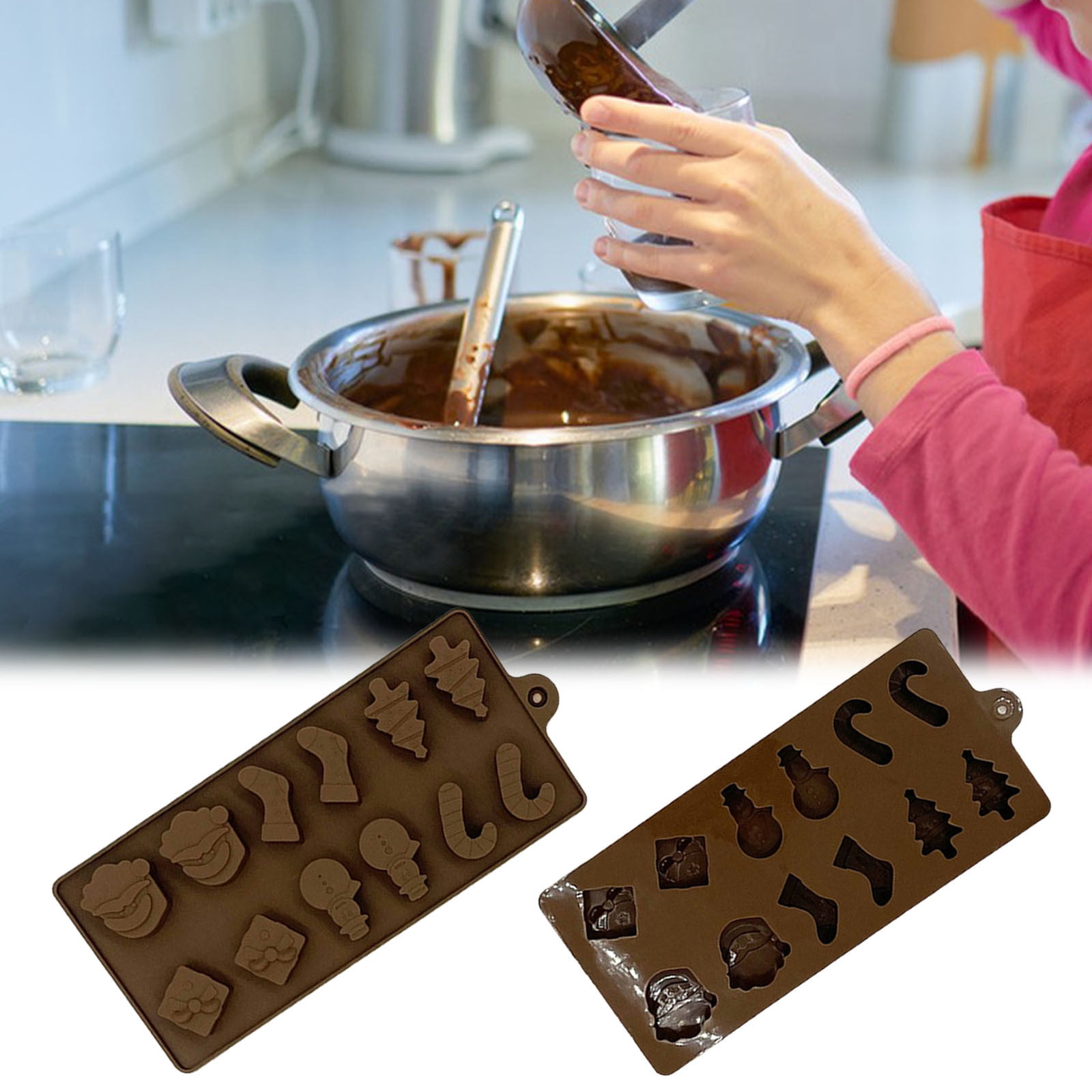 BOBOMOTI Chocolate Molds Silicone Non-Stick DIY Silicone Molds Food Grade Baking Molds Candy Cake and Butter Molds Clearance