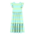 thumbnail image 5 of NaWent Girls Maxi Dress Short Sleeve Casual Long Color Block Dresses with Pockets 6-12 Years Light Blue 10 Years, 5 of 5