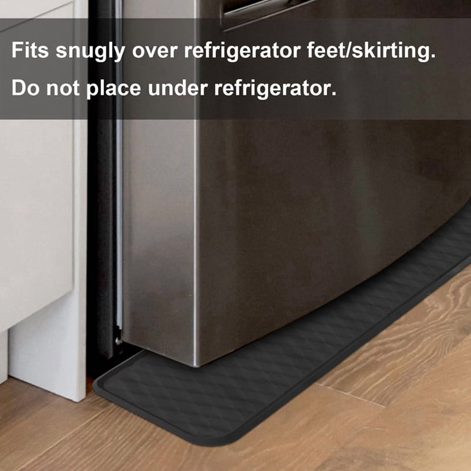 2pcs 37.4x8.5in Refrigerator Spill Mat, Silicone Under Refrigerator Floor Protector Tray Drip Anti-Slip