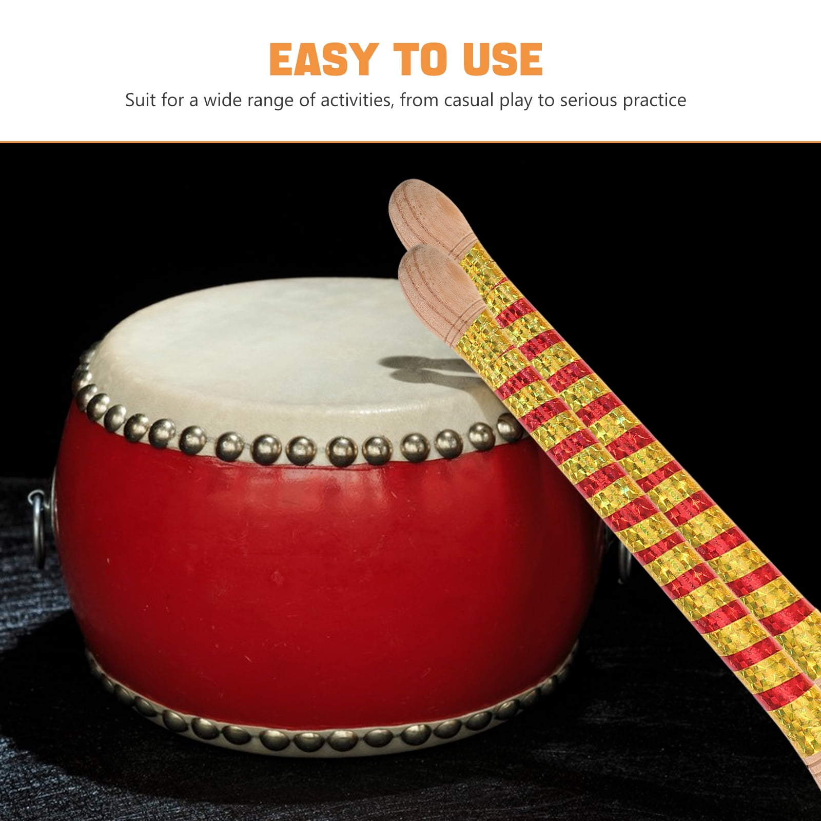 WEUVEB Wooden Drumsticks for Students and Adults, 2pcs Multi-Purpose Casual for Practice and Play