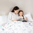 thumbnail image 4 of Erosebridal Blue Bow Knot 7pcs Bedding Comforter Set For Girl Kids,Cute Flowers Blossom Queen Bedding Sets For Bowtie Lover,Reversible, 4 of 7