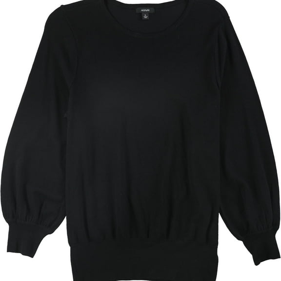 Alfani Womens Bishop Sleeve Pullover Sweater, Black, Small