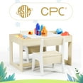 thumbnail image 4 of TLSUNNY Kids Table and Chairs Set with Storage, Children's Wooden Drawing Table, w/ Reversible Top & Chalkboard, for Home, Playroom, Nursery, 4 of 10