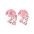 thumbnail image 2 of RUINIXCW Baby Girl 2Pcs Fall Outfits Western Long Sleeve Bow Boots Embroidery Sweatshirt + Pants Set Toddler Clothes, 2 of 9