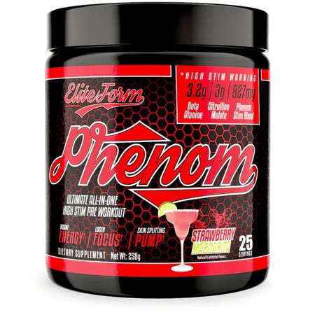Elite Form: Phenom Preworkout, Strawberry Margarita Flavor