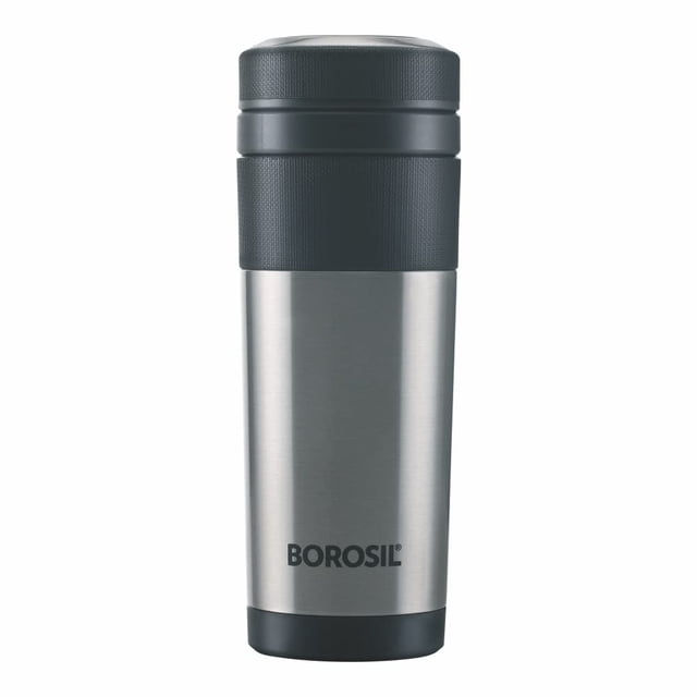 Hydra Travelmate Stainless Steel Travel Mug - 350ml, Silver | Double Wall Vacuum Insulated Flask - 8 Hours Hot & 14 Hours Cold | Tea & Coffee Spill Proof Flask For Office, School & College