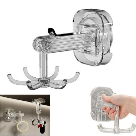 

Bcfsvew Hooks Hot Sale Swivel Hook With Suction Cup 360° Rotation No Drilling Reusable Shower Hook For Bathroom Wall Ceiling Mounted Bathroom Towel Hook Kitchen Living Room Stylish Clear