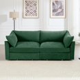 thumbnail image 4 of 78'' Chenille Deep Seat Loveseat Couch Oversized Modular Sofa with Storage Pull Out Drawers for Living Room,Green, 4 of 9