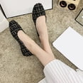 thumbnail image 3 of Women's Round Toe Flat Shoes Casual Comfortable Slip on Shoes for Daily Footwear Walking Shoes Casual Work Shoes Flat Bottom Checkered Shoes, 3 of 8