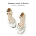 thumbnail image 3 of BURUDANI Girls Dress Shoes Toddler/Little/Big Kids Low Wedge Heels Pearl Rhinestone Pumps for Princess, Wedding, Party, Flower Girl, 3 of 6