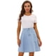thumbnail image 1 of Falda de Mezclilla midi Allegra K casual Plisada Acampanada de cintura alta Azul gris claro L, 1 of 5