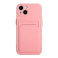 thumbnail image 2 of Allytech Case Compatible with iPhone 13, [Card Holder] [Soft TPU] [Ultra Slim & Lightweight] Shockproof Anti-Fingerprint Case for iPhone 13 - Pink, 2 of 7