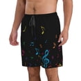 thumbnail image 2 of KLL Color Musical Notes Men's Casual Summer Beach Shorts Hawaiian Shorts with Pockets-X-Large, 2 of 5