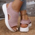 thumbnail image 5 of Rokment Womens Athletic Orthopedic Walking Sandals Lightweight Comfortable Mesh Knit Wedge Slingback Slip on Gladiator Shoes Summer Breathable Sneakers Pink Size 8, 5 of 7