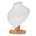 thumbnail image 3 of Necklace Display Holder, Multipurpose Scratch Resistance Wood Stable Base Elegant Jewelry Bust Stand  For Home For Trade Show White, 3 of 8