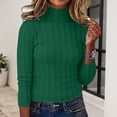 thumbnail image 5 of Women's Knitted High Neck Pullover Sweater â Long Sleeve Striped Turtleneck, Soft Warm Cozy Casual for Cold Weather Comfort, 5 of 8