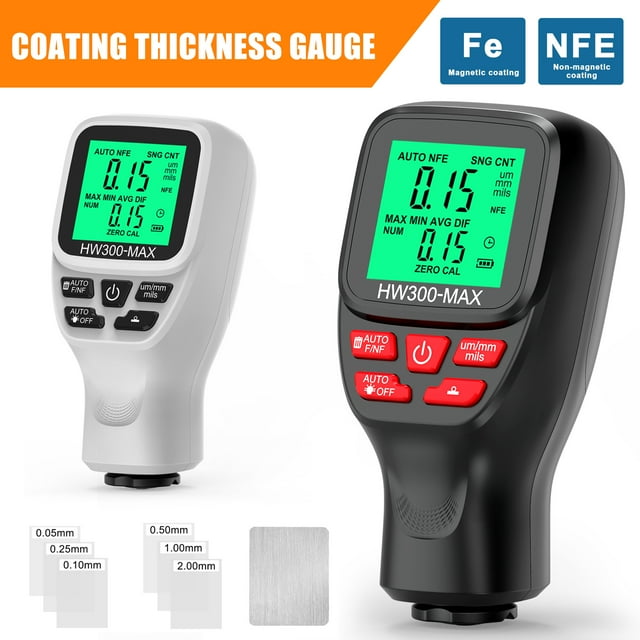 Thickness Gauge,Precise Lcd Film Lcd Film Thickness Film Thickness Meter Car Paint Thickness Meter Car Paint Function Thickness Precise Lcd 0-2000um Thickness Precise Modes With Calibration Twirltide