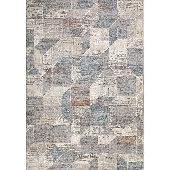 Dynamic Rugs Sanka Soft Pewter/Multi 5.3X7.7 Geometric Area Rug