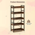 thumbnail image 3 of Costway 2 PCS 5-Tier Storage Rack with 4 Hooks Open Display Shelves Metal Frame Display, 3 of 10