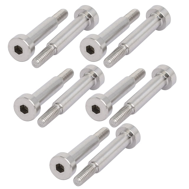 Unique Bargains 10pcs 304 Stainless Steel Hex Socket Shoulder Bolt 5mm Shoulder Dia 20mm Shoulder Length M4 Thread