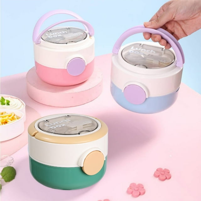 Bento Box, Meal Prep Containers for Adults, Portable Lunch Box, Leak-proof with Utensils, Plastic, Office and Home Use,Cable Knit,YISHFHP,Blue