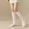 thumbnail image 2 of UJNDER Women's Coral Velvet Calf Socks Autumn Winter Thick Home Sleeping Warm Long Stockings Light Pink, 2 of 4