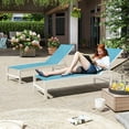 thumbnail image 5 of Crestlive Products Set of 2 Outdoor Lounge Chairs Aluminum Adjustable Chaise, Blue, 5 of 8
